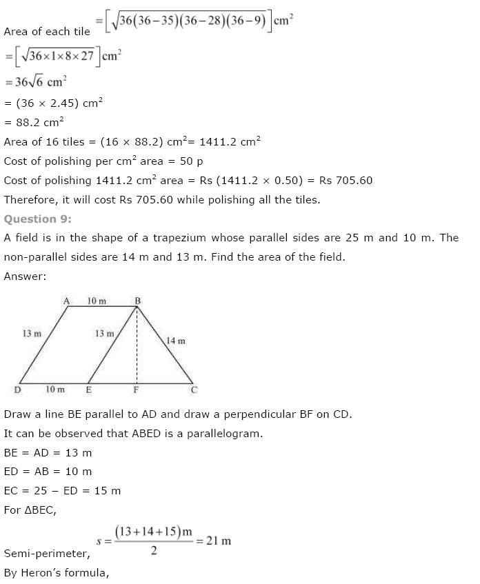 NCERT Solutions for Class 9th Maths Chapter 12 Heron