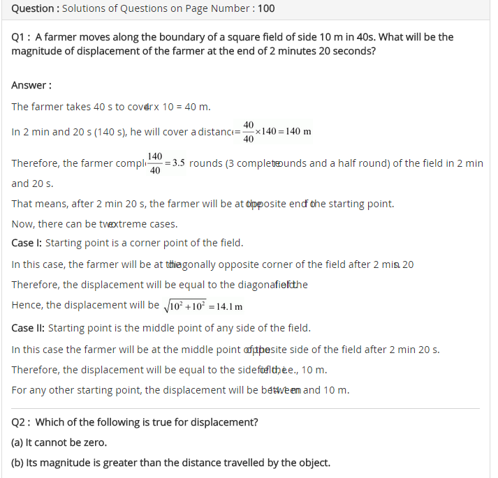 NCERT Solutions For Class 9 Science Chapter 8 Motion