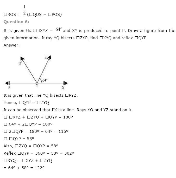 NCERT Solutions for Class 9th Maths Chapter 6 Lines and Angles