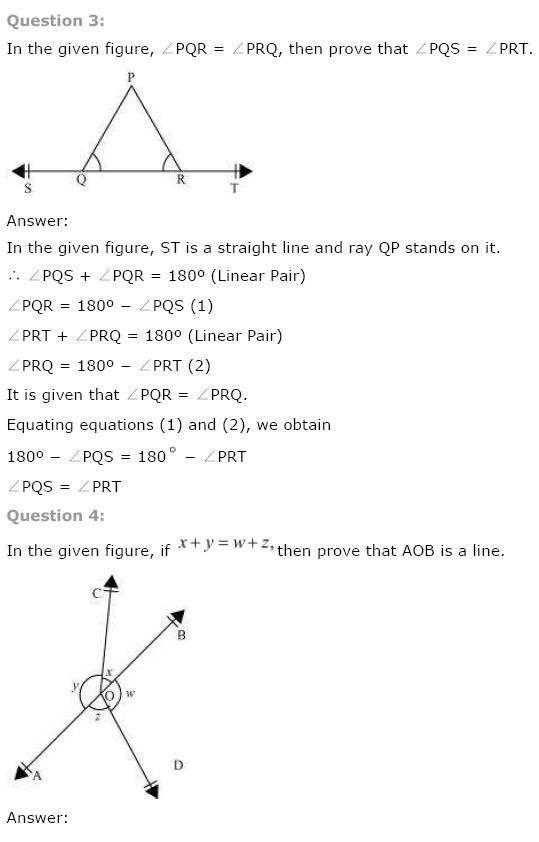 NCERT Solutions for Class 9th Maths Chapter 6 Lines and Angles
