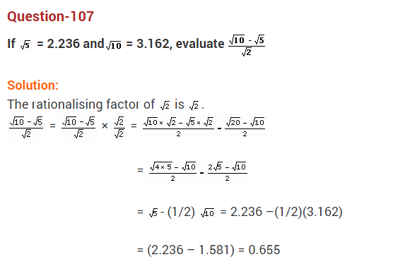 Number System NCERT Extra Questions for Class 9 Maths