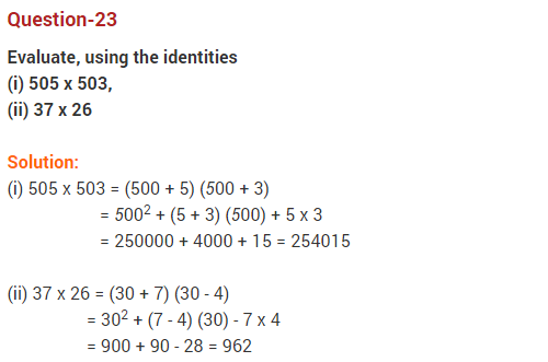 Polynomials NCERT Extra Questions for class 9 maths