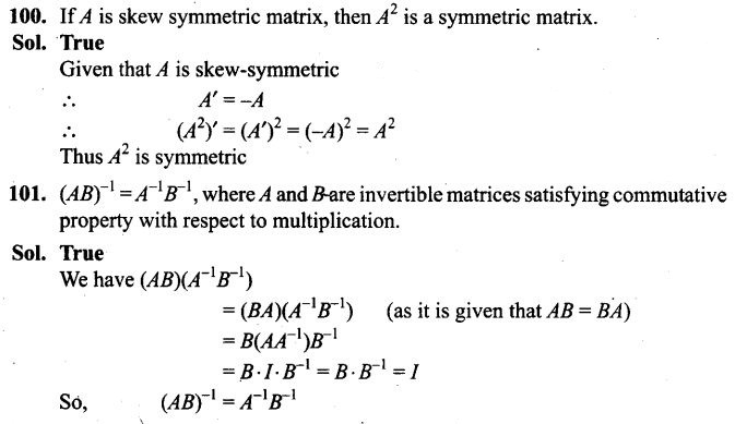Matrices NCERT Exemplar Problems Solutions Class 12th