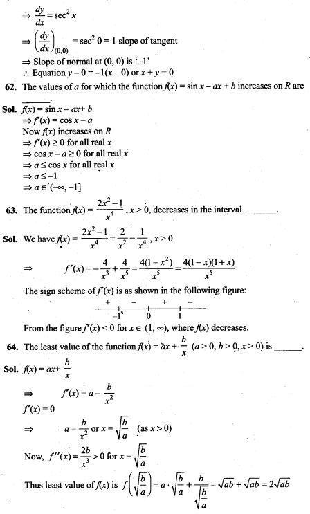 Application of Derivatives NCERT Exemplar Problems Solutions Class 12th