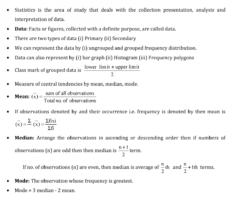 Chapter 14 Statistics Notes for Class 9th Maths